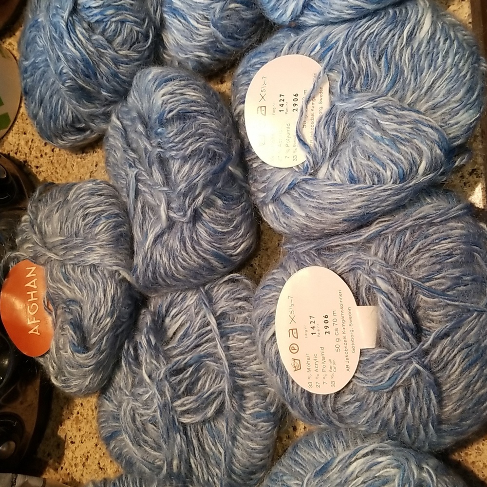 Grouping of 12 NWTS matching dye lots Mohair blend